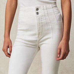 Free People Jayde Flare Jeans, White, Size 31